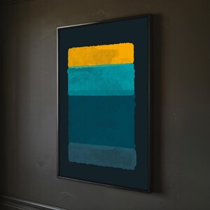 Mark Rothko Abstract Canvas Painting, Modern Rothko Black and Blue Wall Decor, Artistic Living Room Decor, Ready To Hang, Unique Art Gift