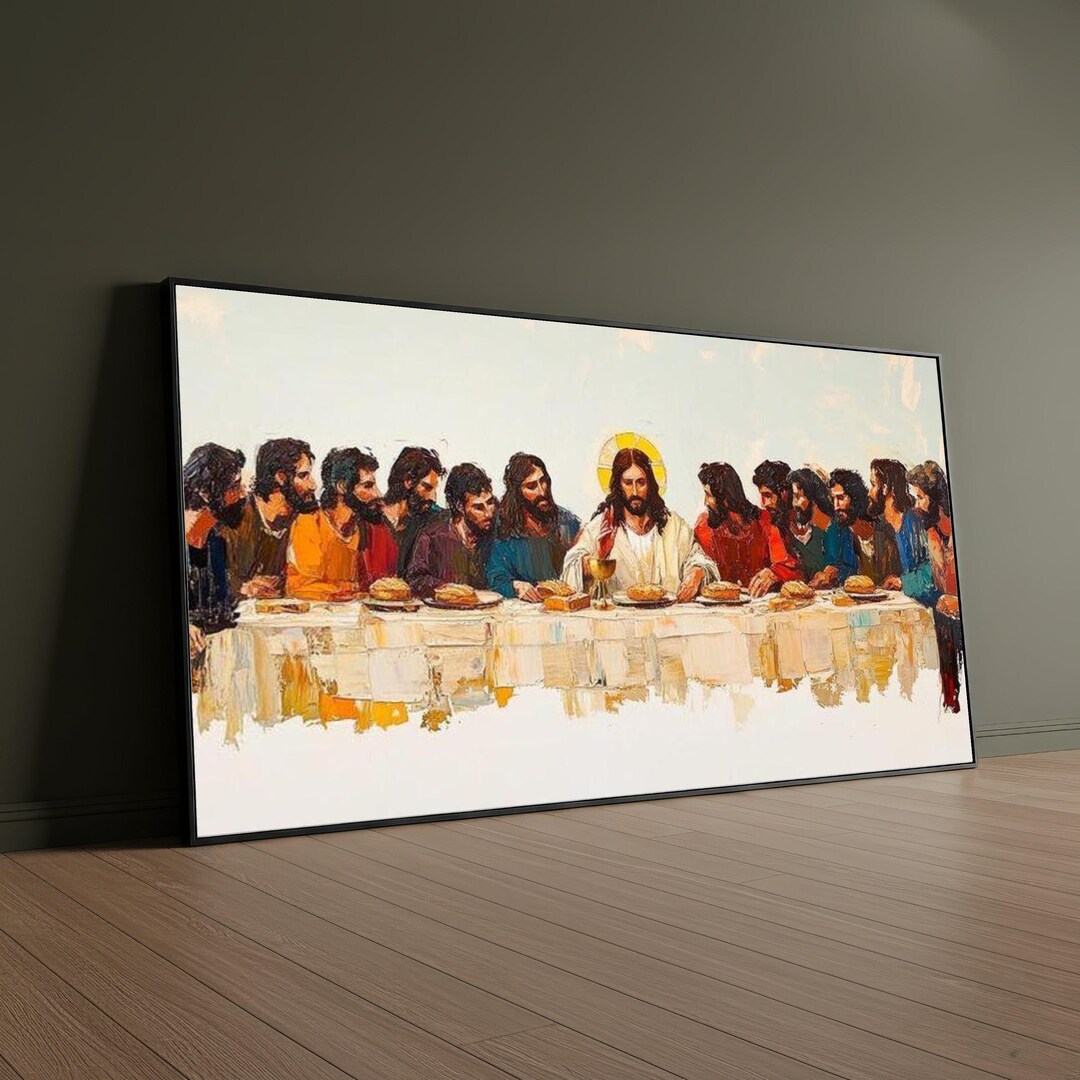 The Last Supper Canvas Painting, Jesus and Disciples Wall Art ...