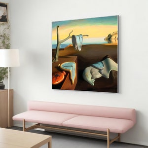 Salvador Dali&#39;s The Persistence of Memory Canvas Painting, Surrealist Wall Art Decor, Surrealism Art, Dali Artwork, Unique Gift