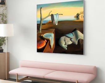 Salvador Dali's The Persistence of Memory Canvas Painting, Surrealist Wall Art Decor, Surrealism Art, Dali Artwork, Unique Gift