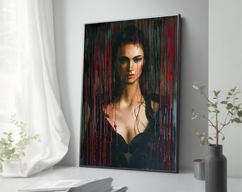 Frau mit Sexy Körperbemalung - Sinnliche Schönheit Kunstdruck Leinwand, schickes Wanddekor, einzigartiges Geschenk für Sie