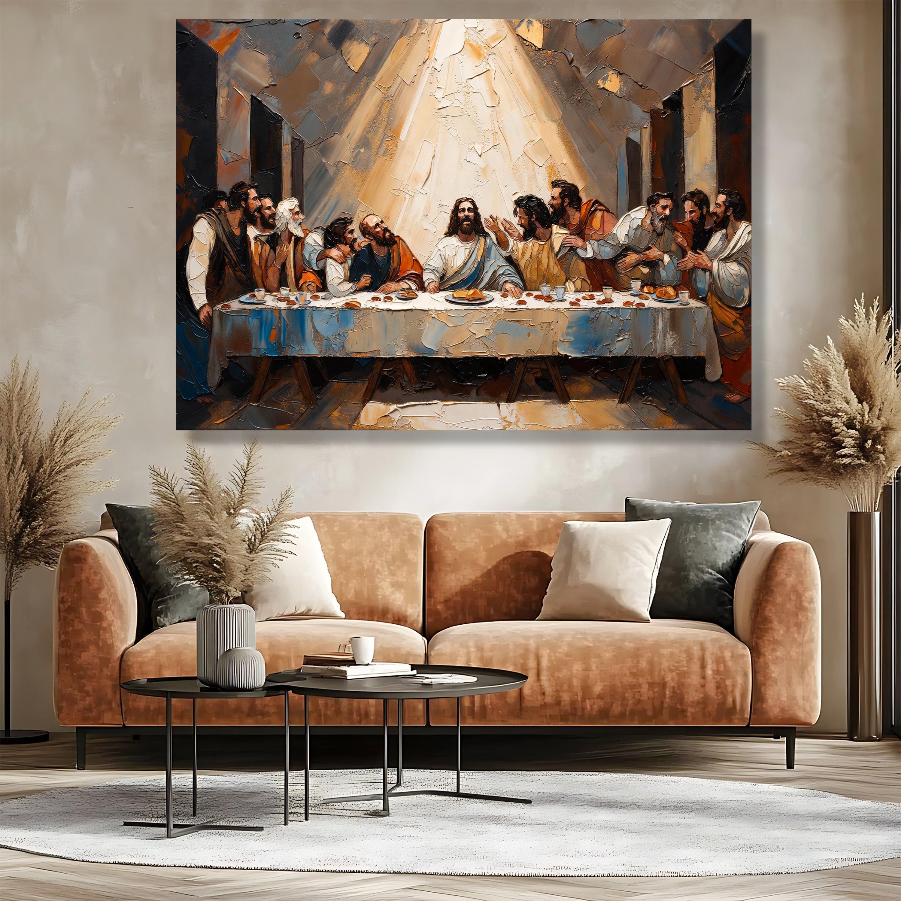 The Last Supper Canvas Wall Art, Jesus and Disciples Painting ...