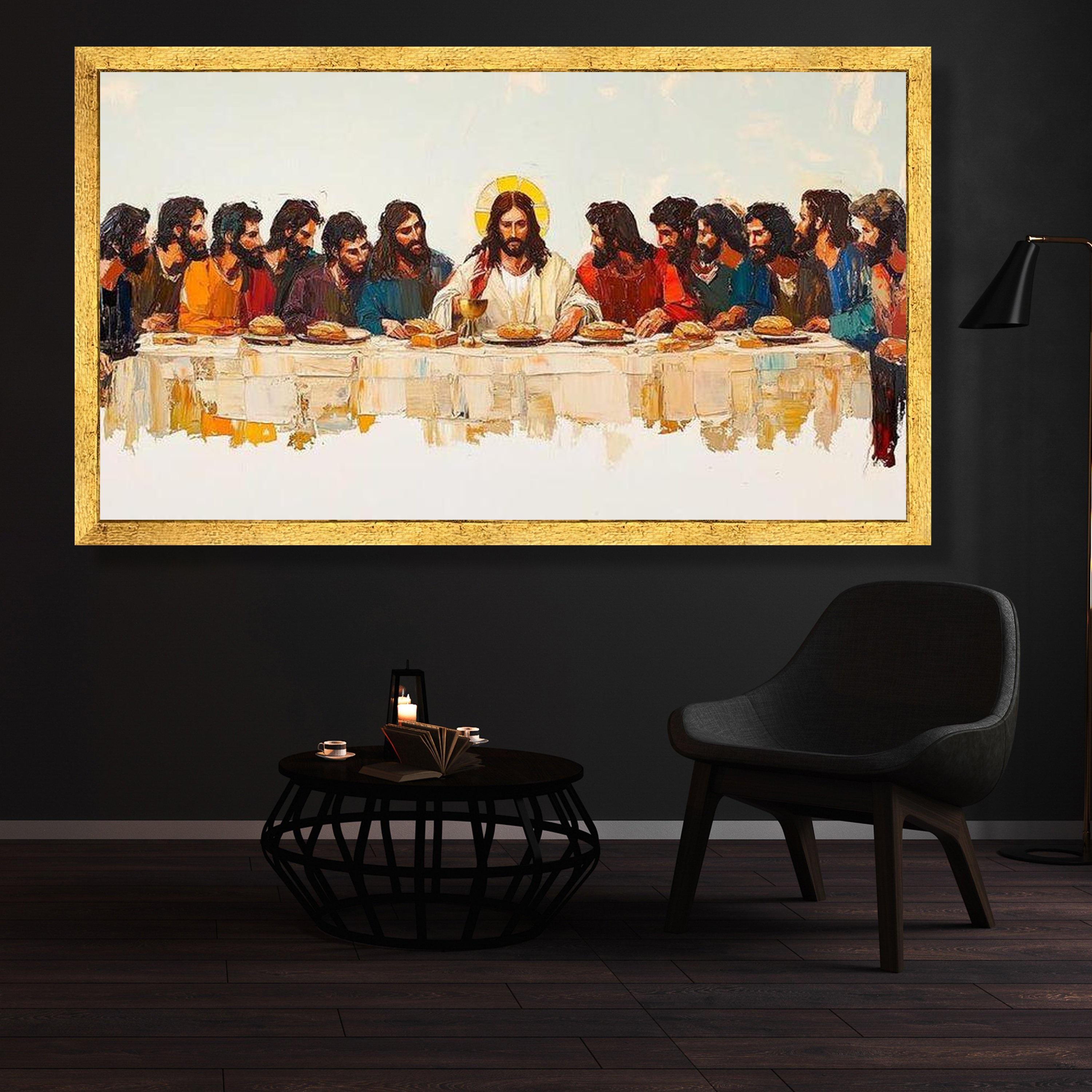 The Last Supper Canvas Painting, Jesus and Disciples Wall Art ...