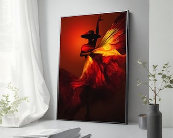 Dancing Female Figure Red Dress Painting- Elegant Canvas Wall Decor,  Artistic Dance in Harmony Print, Perfect Art Gift - Etsy UK