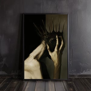 lost king | gothic poster, dark fantasy art print, gothic king wall art, medieval wall decor, gothic dark print, medieval king poster print