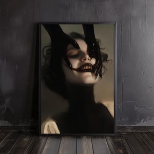 devil's embrace | satanic art, occult poster, horror art, demonic prints, creepy poster, gothic home decor, gothic wall art, dark academia