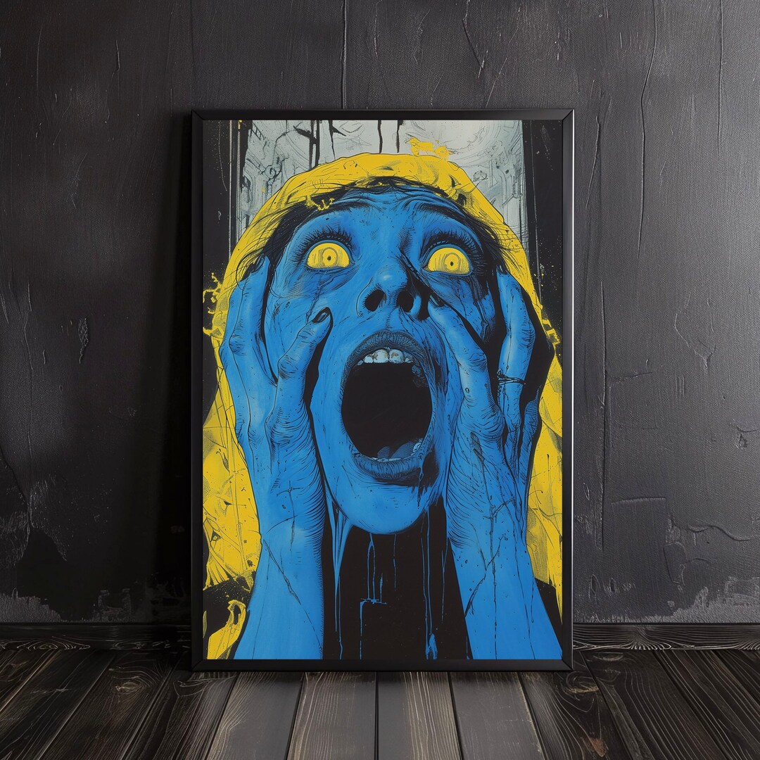 Girl in Fear Print Digital Print Art Printable Wall Art Horror Digital ...