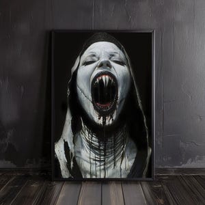 creepy vampire print | vintage horror art, gothic wall art, dark aesthetic, spooky poster, horror posters, dark academia, poster art print