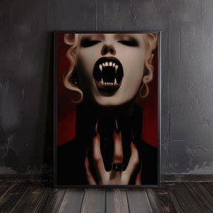 vampiress print | victorian painting, gothic wall art, vampire decor, vampire poster, victorian prints, dark academia, printable art prints
