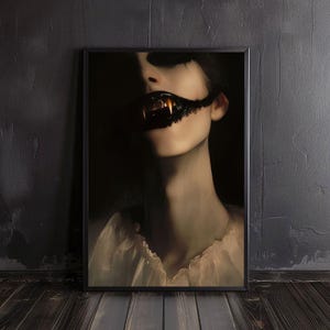 gothic vampire fangs | vampire poster, gothic horror print, occult arts, creepy art prints, horror wall decor, occult poster, gothic poster