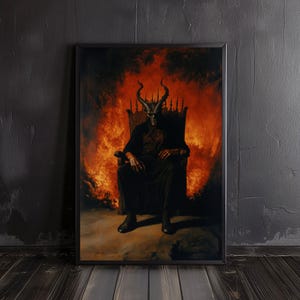 dark lord | lucifer art print, satanic decor, horror print, creepy art, lucifer poster, satanic art, devil poster, hell art, creepy wall art
