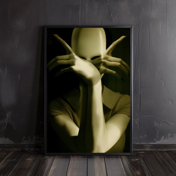faceless horror | satanic wall arts, horror poster, creepy art, horror decor, creepy poster, satanic prints, horror print arts, scary poster