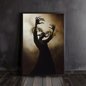 hell fiend | satanic wall arts, demonic poster, pagan art print, creepy art, horror wall decor, creepy poster, hell arts, horror print arts