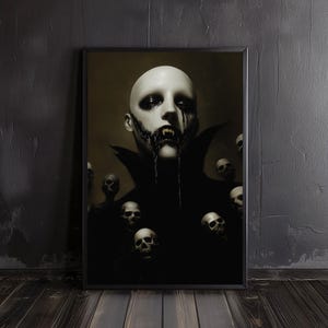 vampire | dracula art, gothic wall art, dark fantasy poster, necromant poster, gothic poster, vampire art print, gothic vampire room decor