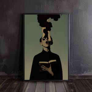 holy darkness | occult wall arts, horror art, occult prints, creepy poster, gothic home decor, gothic wall art, satan, devil, dark academia