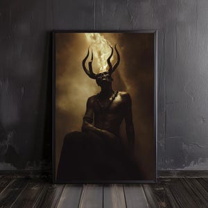 infernal demon | hell art print, satan poster, lucifer art print, demonic wall art, occult print, devil poster, pagan art print, devil print
