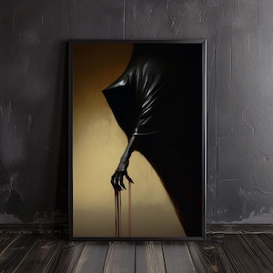 evil print art | demon poster, horror art, occult prints, creepy poster, gothic home decor, gothic wall art, satan, pagan, dark academia