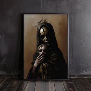 creepy doll dark ritual | satanic print art, horror poster, occult prints, creepy poster, occult wall art, gothic wall art, spooky wall art
