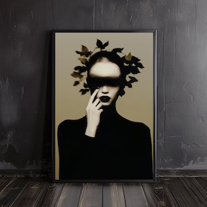 shadow nymph | gothic art print, goth home decor, dark academia, gothic poster, dark art, gothic poster, gothic wall art, fantasy print art