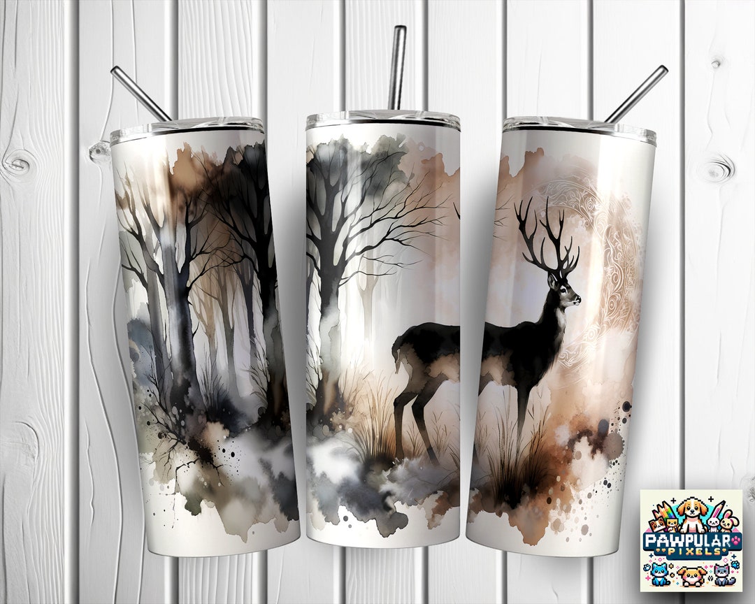 Deer Nature 20 Oz Skinny Tumbler Sublimation Design, Nature Tumbler ...