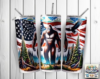 Big Foot 20 oz Skinny Tumbler Wrap Diseño, Big Foot Tumbler Wrap, Sasquatch Tumbler Wrap, Wilderness PNG, Descarga digital