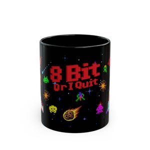 8 Bit Or I Quit Gamer Mug | Retro Gaming Coffee Cup | Perfect for Gamers | Ideal Gift for Birthdays & Holidays | Video Game Enthusiasts Mug
