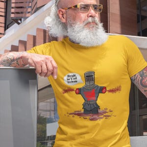 Black Knight - &#39;Tis Buit A Scratch. Graphic Unisex Heavy Cotton Tee, British Comedy Lovers, 1960&#39;s TV, Holy Grail, King Arthur