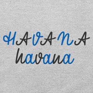 Havana Cursive Script Embroidery Font, 6 sizes, instant download BX Font, PES + 9 other formats for Embroidery Machines