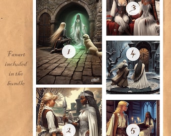 Celaena and Nehemia (art bundle) - Throne of Glass Fanart Digital Downloads