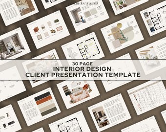 Canva Interior Design Template | Interior Design Presentation | Interior Design Client Presentation | Interior Design Student Presentation