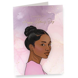 Afroamerikanische Muttertagskarten, einzigartige Melanin Mom Grußkarte, personalisierte Mom Designs, handgemachter herzlicher Muttertag, Sentimental