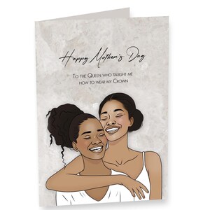 Afroamerikanische Muttertagskarten, einzigartige Melanin Mom Grußkarte, personalisiertes Mom Design, handgemachter herzlicher Muttertag mit Tochter