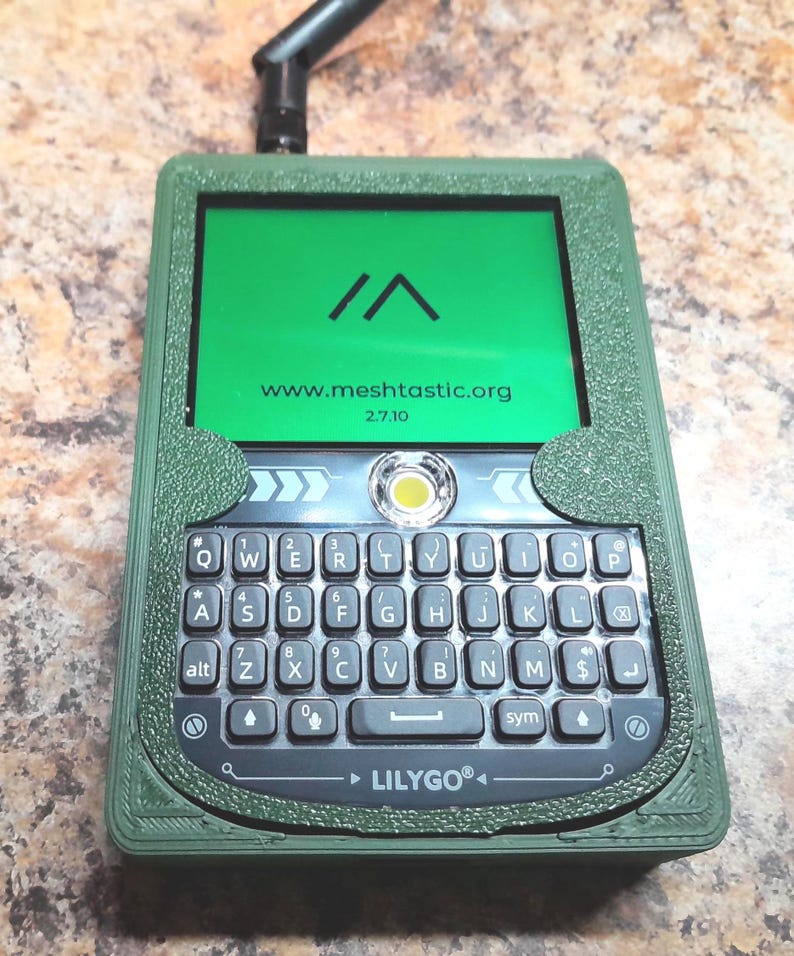 Meshtastic complete Node T-Deck Node: 915mhz, Custom Green Case, 3000mah Battery Green afbeelding 1