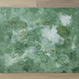 Original Abstraktes Acrylbild Tinkerbell mit Glitzer auf Leinwand 40x50 Abstrakte Kunst im schönen grün Leinwandkunst Malerei Bild 5