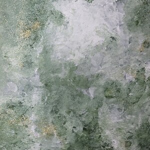 Original Abstraktes Acrylbild Tinkerbell mit Glitzer auf Leinwand 40x50 Abstrakte Kunst im schönen grün Leinwandkunst Malerei Bild 4