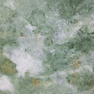 Original Abstraktes Acrylbild Tinkerbell mit Glitzer auf Leinwand 40x50 Abstrakte Kunst im schönen grün Leinwandkunst Malerei Bild 7