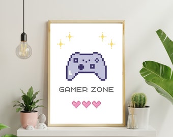 Arcade Gamerzone Poster Print | Gaming Druck | Gamergirl | süße Dekoration fürs Gaming Zimmer