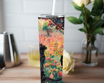 Black Cat Tumbler: 20oz Insulated Travel Cup, Cat Lover Gift