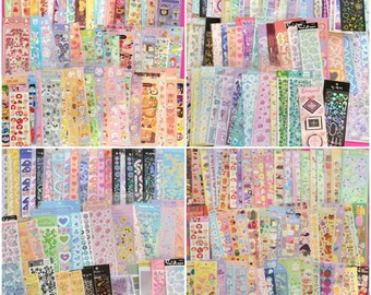 Lot de feuilles d'autocollants Polco DIY déco | Stickers coréens mignons | Ensemble de feuilles d'autocollants kawaii esthétiques | Pack Mystère| Carnet kpop Bujo