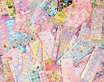 Korean stickers sheet package set| Mystery Kawaii stickers pack| Polco deco stickers| Toploader stickers| Stationery ribbon confetti