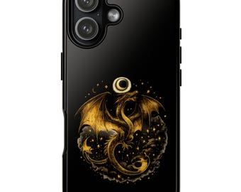 Drachen Handyhülle Mystic Fantasy Gold Dragon iPhone Samsung Schutzhülle