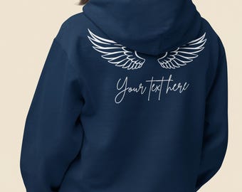 Sudadera con alas de ángel personalizada: sudadera bohemia personalizada