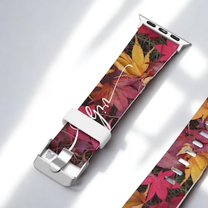Autumn Leaves Apple Watch Band: Maple Leaf Print, Sweat-Proof Silicone