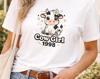 Custom Cow Design T-Shirt | Personalized Date or Text Cow Tee
