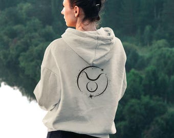Sudadera minimalista con símbolo del zodiaco Tauro, sudadera con signo astrológico, suéter unisex con círculo de estrellas celestiales, regalo del horóscopo para Tauro