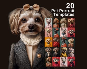 Pet Portrait Templates, Royal Pet Portrait, Templates, Renaissance Pet Portraits, Fine Art Oil Painting, Digital Templates