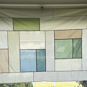 Seaglass Stained Glass-Inspired Pojagi Window Shade (Custom Sizing)