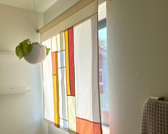 Golden Hour Stained Glass-Inspired Pojagi Window Shade (Custom Sizing)