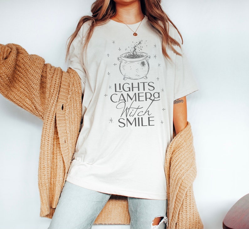 Taylor Swiftinspired Lights Camera Witch Smile Tshirt, Comfort Colors