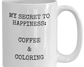 Funny coloring mug, coloring coffee cup, gift for coloring lover